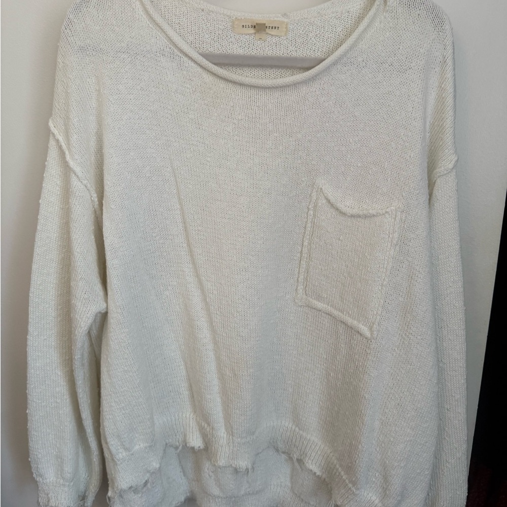 Gilded Intent White Knit Sweater